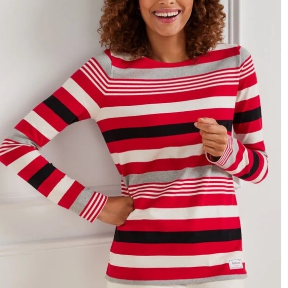 Talbots Authentic Talbots Tee - Slope Stripe Size Large - Picture 1 of 5